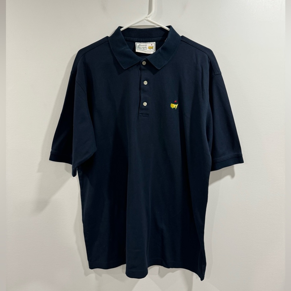 Masters‎ Men Augusta National Golf Shop Navy Blue Polo Shirt Size Large